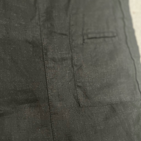 [6P]Talbots Charcoal Irish Linen Crop Pants Capris Drawstring Zip NWOT - Picture 10 of 10